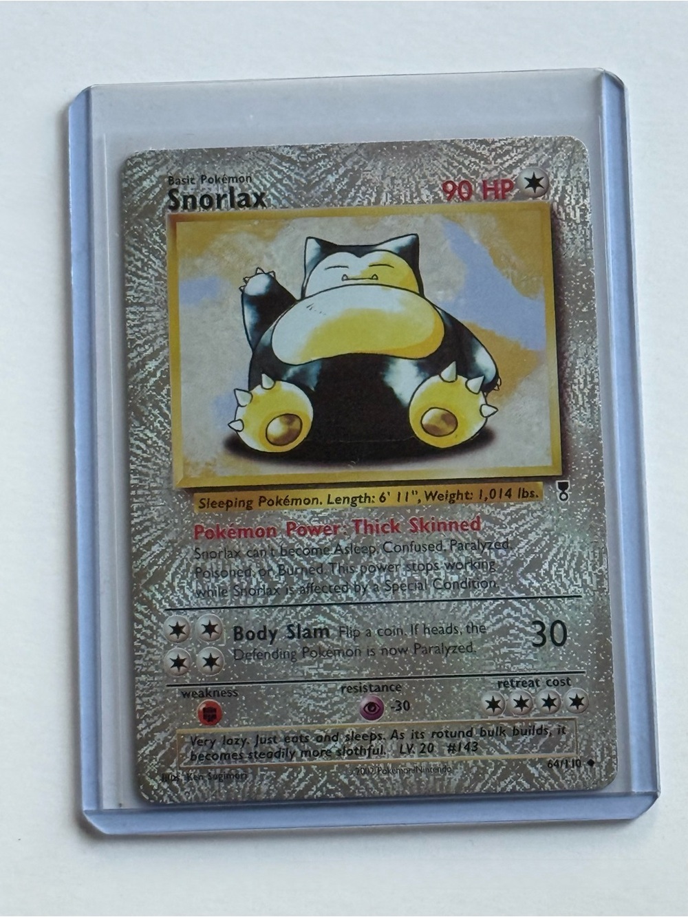 Legendary Collection Snorlax 64/110 Reverse Holo Fan Art DIY Custom Card Pokémon